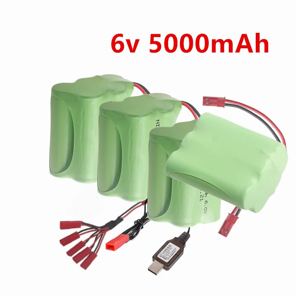 6v 5000mah nimh Battery and 6v Charger Sets For Rc toys Cars Boats Guns Tanks Robots 5* AA 6v Rechargeable Battery Pack