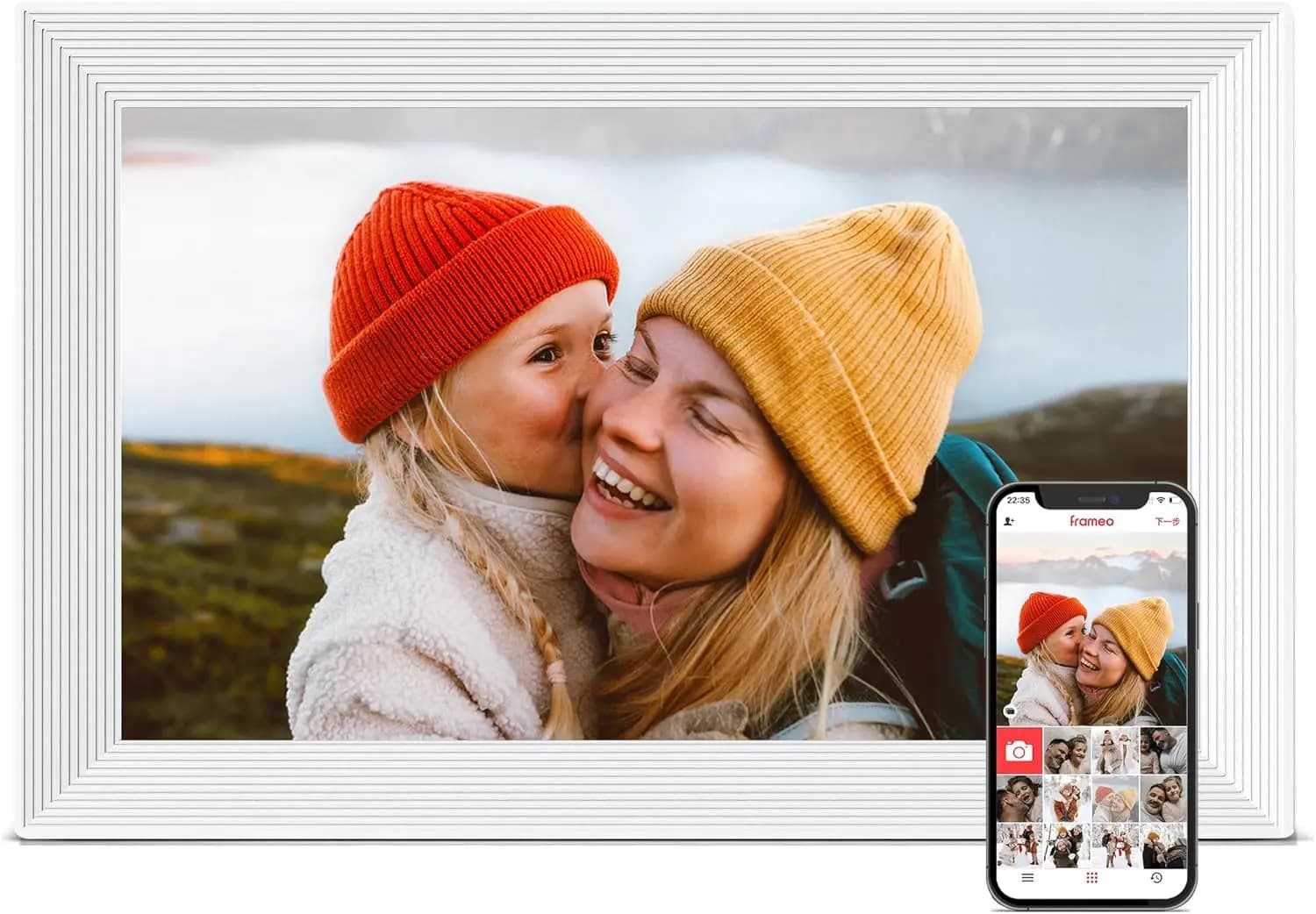 10.1 Inch Digital Picture Frame WiFi, 1280x800 IPS HD Touchscreen, 32GB, Instant Share Photos Video, Smart Photo Frame for Mom