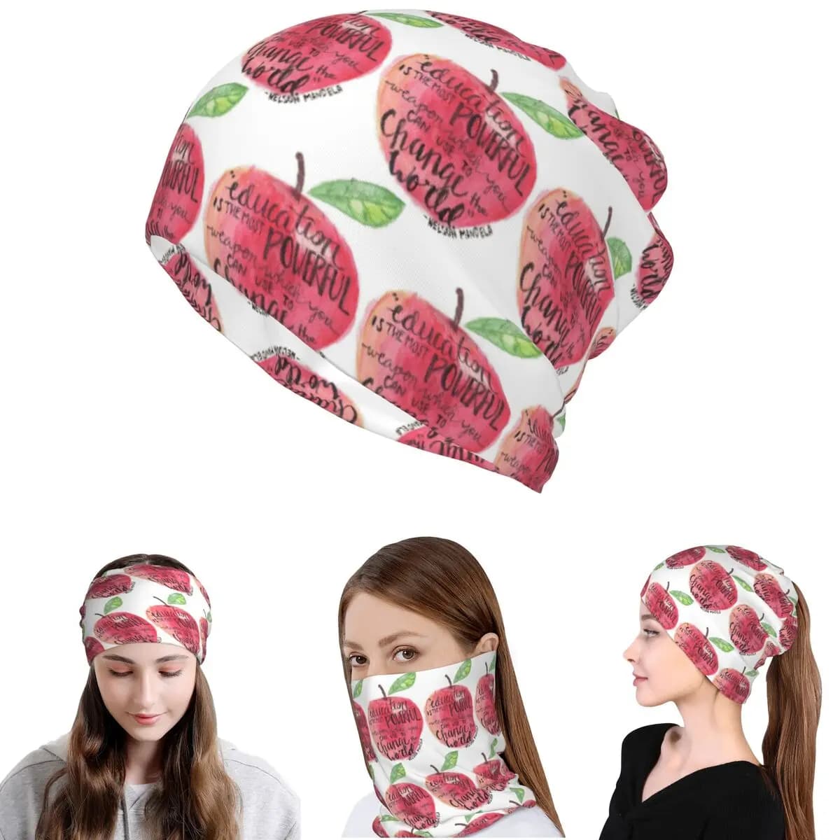 Teacher Quote Bandana Neck Gaiter Face Scarf Multi-use Balaclava Beanies Hat for Men Women Adult Winter