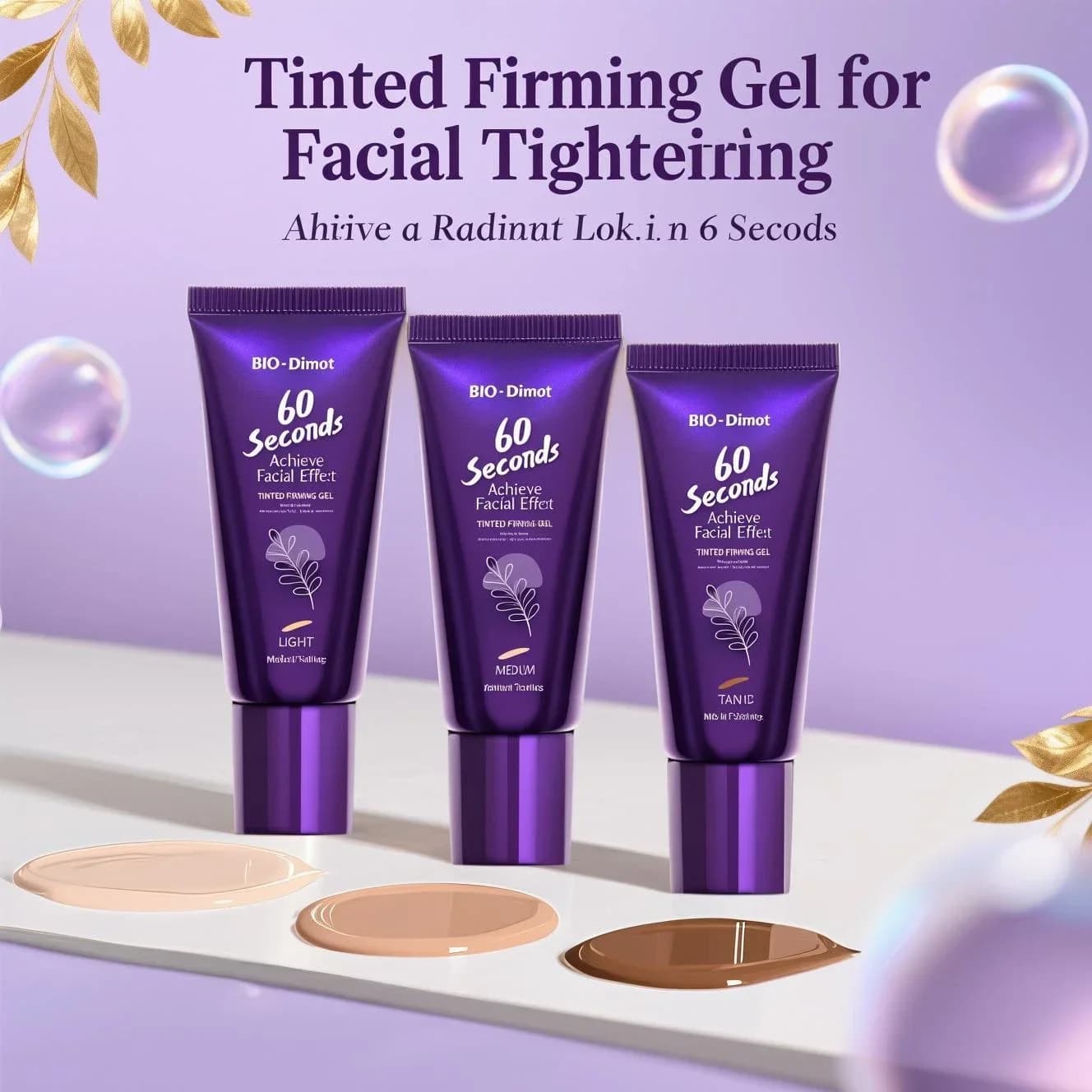 Gel lifting BIO-Dimot 6D: rassodamento e schiarente istantaneo della pelle di 60 secondi, riduce le rughe, uniforma il tono per una finitura naturale 30 ml