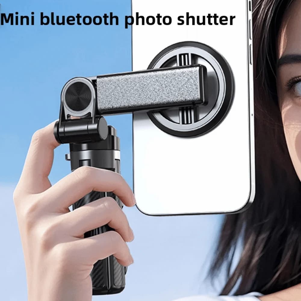 Bastone Selfie Magnetico Bluetooth 360° ° Bastone Selfie Telescopico Rotante Portatile Estensibile con Treppiede