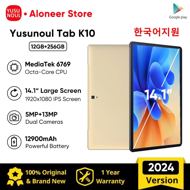 Versione globale Tablet Google con grande schermo da 14 pollici fotocamera 12GB + 256GB Play Store muslim2 IN 1 Tablet Android Laptop 태