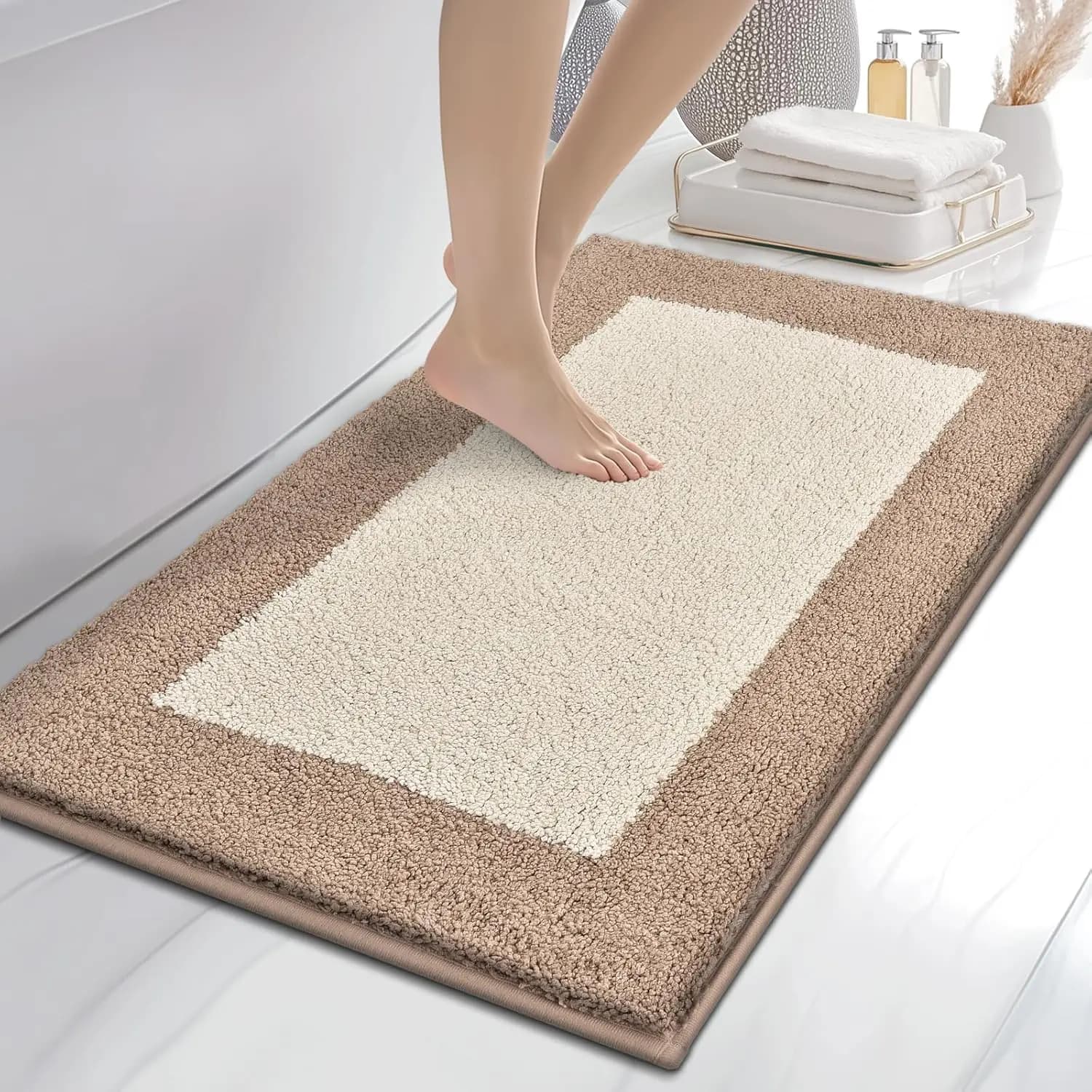 Tappeti da bagno 24" x 36", tappeti da bagno antiscivolo extra morbidi e assorbenti, tappetini da bagno lavabili in lavatrice ad asciugatura rapida per pavimento del bagno