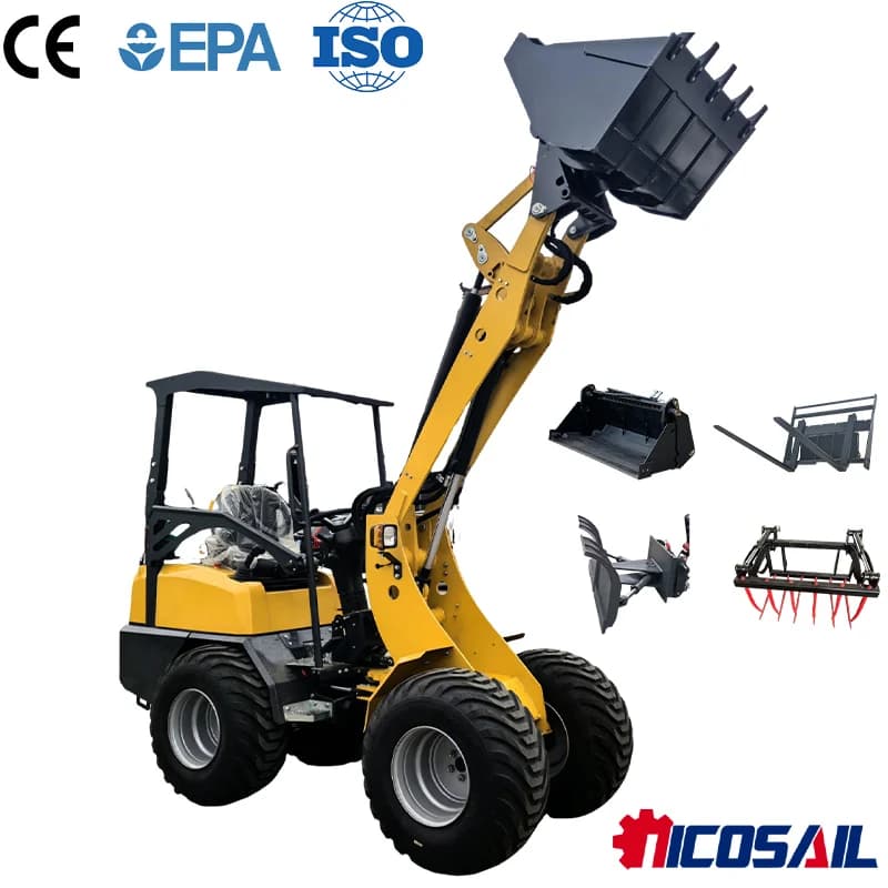 Sollevatore Telescopico Multifunzionale Nicosail Certificato CE, Mini Telehandler Compatto per Lavori Agricoli e di Giardinaggio