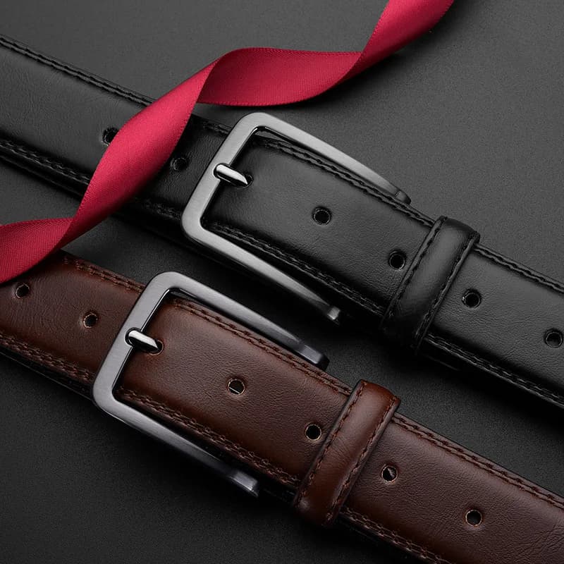 Cintura da uomo con fibbia a perno, stile business casual, semplice e versatile