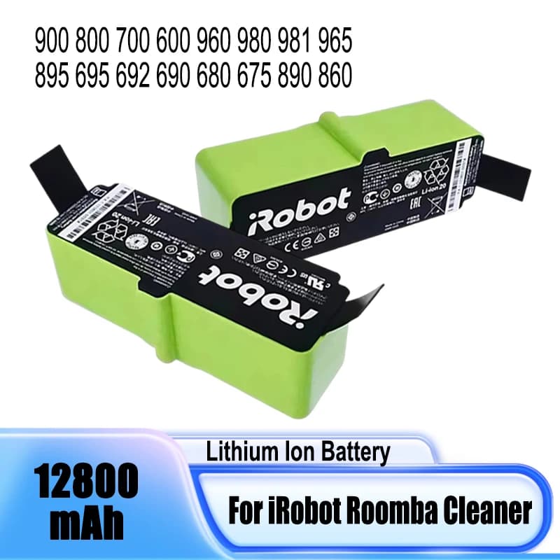 14.4V 12800mAh, for iRobot Roomba 600 700 800 900 series vacuum cleaner battery replacement