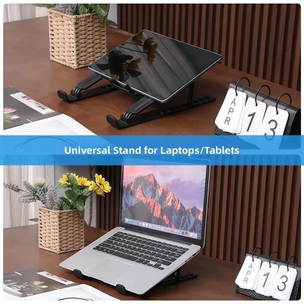 Supporto di raffreddamento universale per laptop Supporto di sollevamento per laptop pieghevole regolabile Regolazione multi-alto con supporto sospeso per tablet PC con ventola