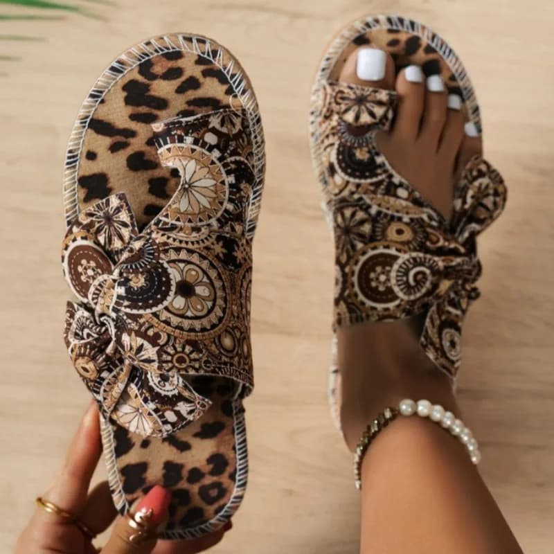 Ciabatte da donna taglie grandi, stile etnico, sandali a punta aperta, nuove scarpe da spiaggia estive 2026, ciabatte romane stampate, ciabatte slide da donna