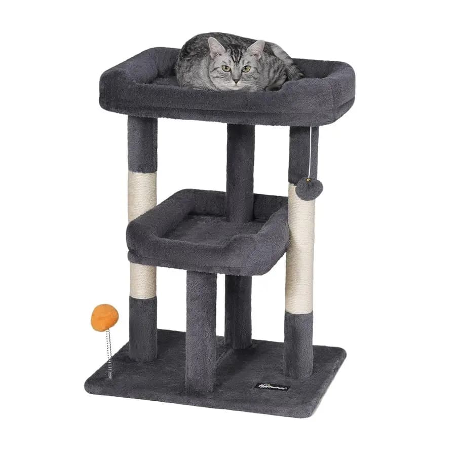Albero per gatti da 27,6 pollici, torre per gatti da interno, condo per gatti per gatti di grandi dimensioni, piccolo albero per gatti con tiragraffi, palline giocattolo, per Kitt