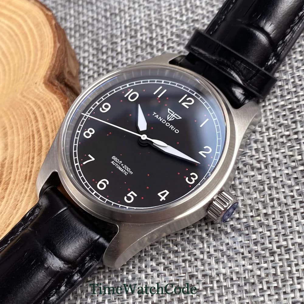 Orologio Automatico Vintage Tandorio per Uomo, Movimento Miyota8215 PT5000, Vetro Zaffiro, Impermeabile 20BAR 200m, 39mm
