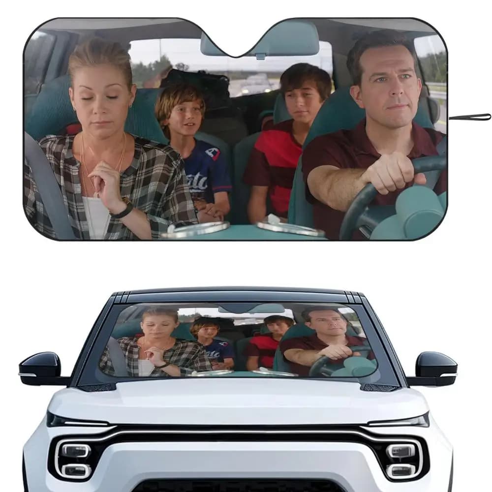 Parasole per auto V-Vacation, protezione UV in lamina di alluminio riutilizzabile, isolamento a cinque strati, parabrezza antivento.