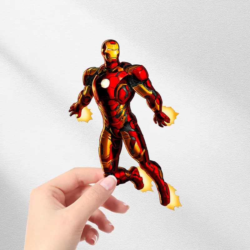 PVC Car Sticker Anime Iron Man Marvel Waterproof Sunscreen for Car Door Bumper Motorcycle Helmet Luggage Decor