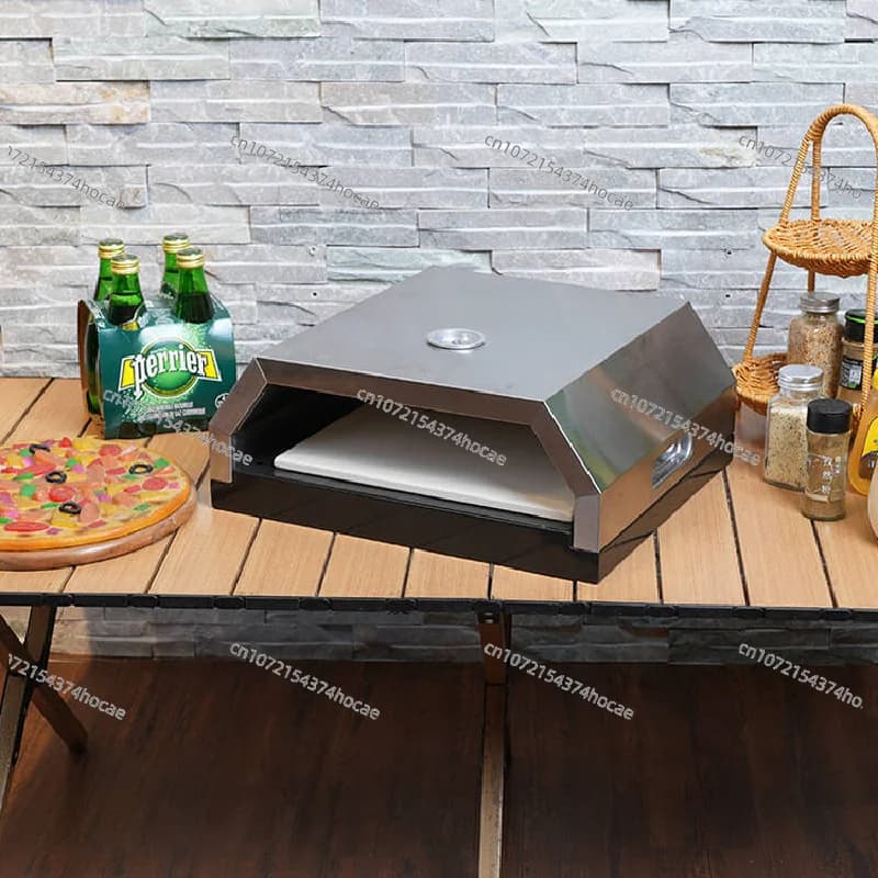 Forno per Pizza Portatile, Forno per Cuocere il Pane, Forno per Pizza in Acciaio Inossidabile con Pietre Refrattarie