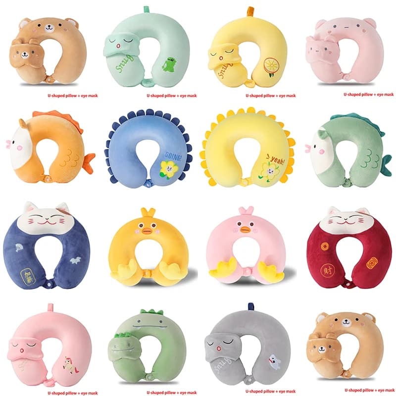 Cuscino a forma di U in memory foam, cuscino per il collo, protettivo per il collo, per viaggi in aereo, auto, ufficio, portatile.