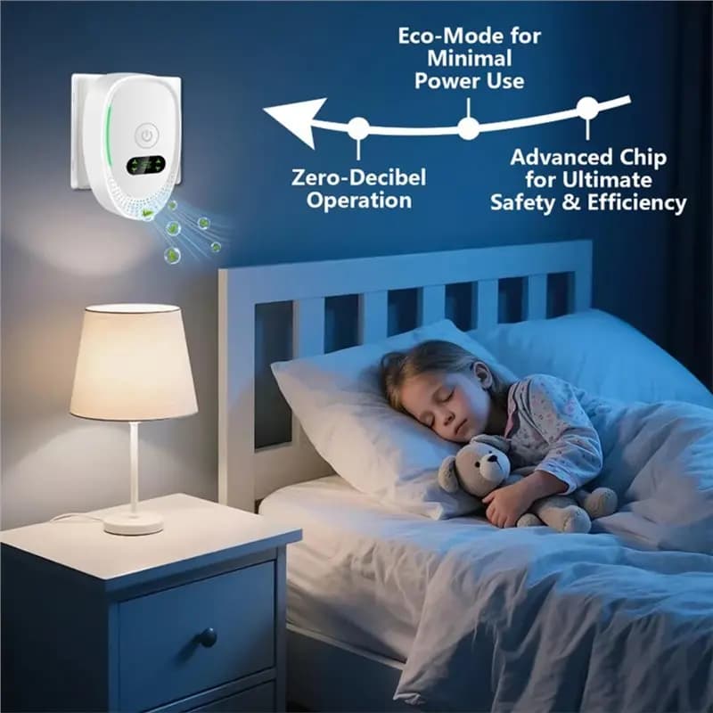 Generatore di Ioni Negativi Gen Basic, Purificatore d'Aria Plug-In per Rimozione Polvere, Fumo e Odori, Ionizzatore d'Aria 2 Pezzi per Camera da Letto e Casa, Spina EU, Depuratore d'Aria