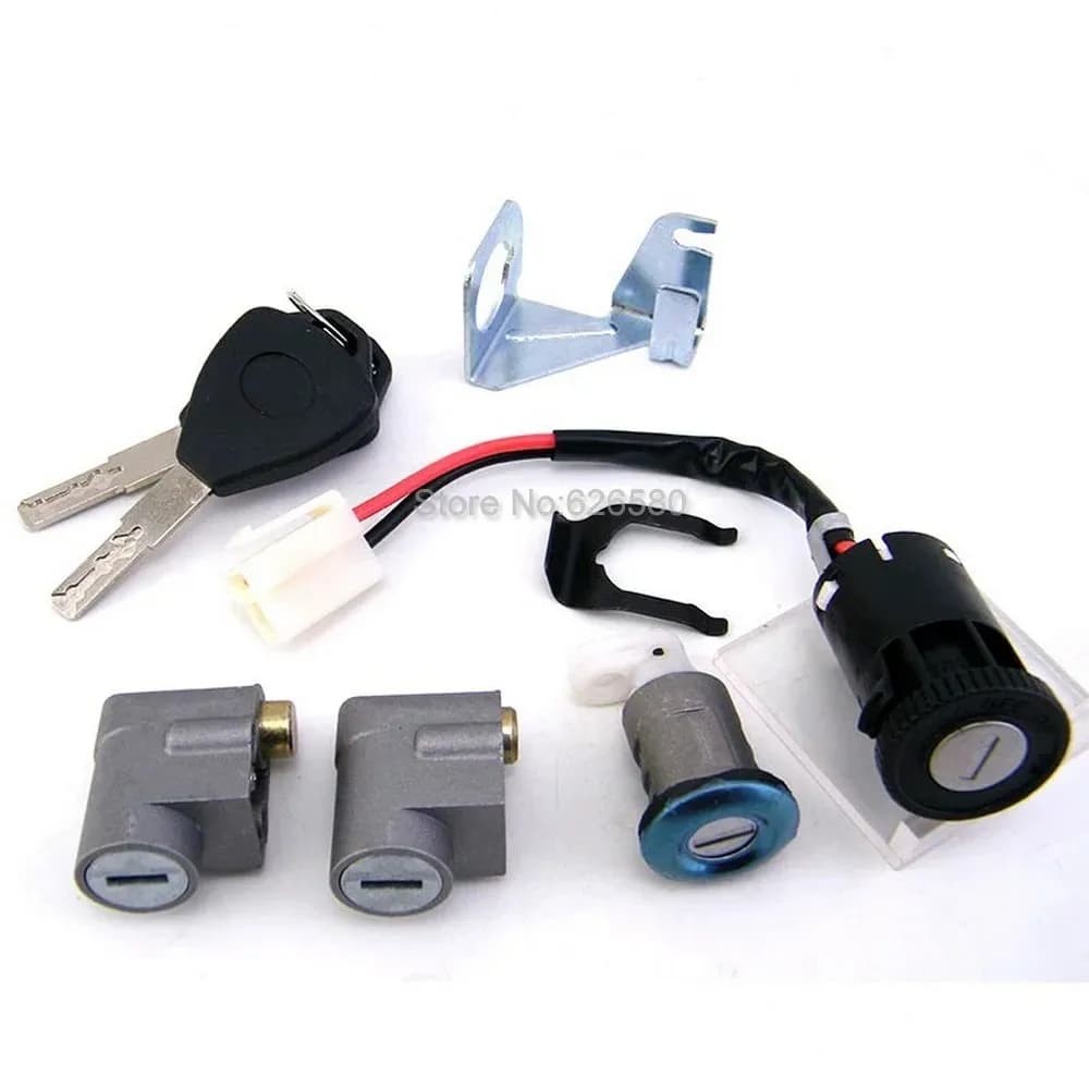 Electric lock Power Switch Dragon Head Lock Seat Lock Battery Box Lock 4 In 1 Key For Electric Scooter Bike Motorcycle Part