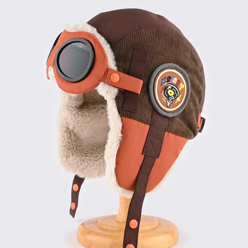 Cappello bomber invernale da uomo con occhiali da esterno antivento caldo paraorecchie caldo cappello da sci russo impermeabile caldo