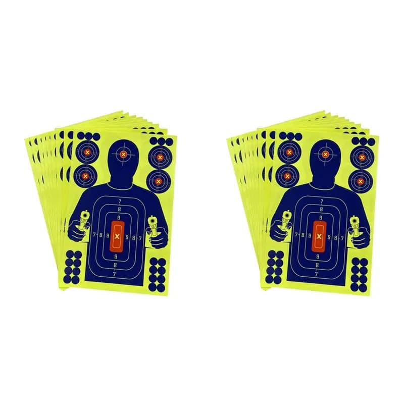 AEF6-20Pcs Bersagli a Forma di Corpo Umano 12x18 Pollici, Bersagli Reattivi Fluorescenti Luminosi per Allenamento di Tiro con l'Arco