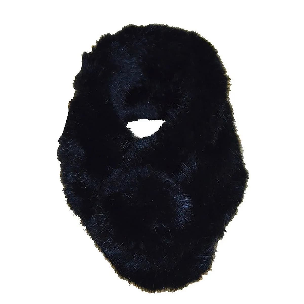 Sciarpa da collo nera calda in materiale sintetico per l'inverno, da indossare con capispalla, dall'aspetto elegante