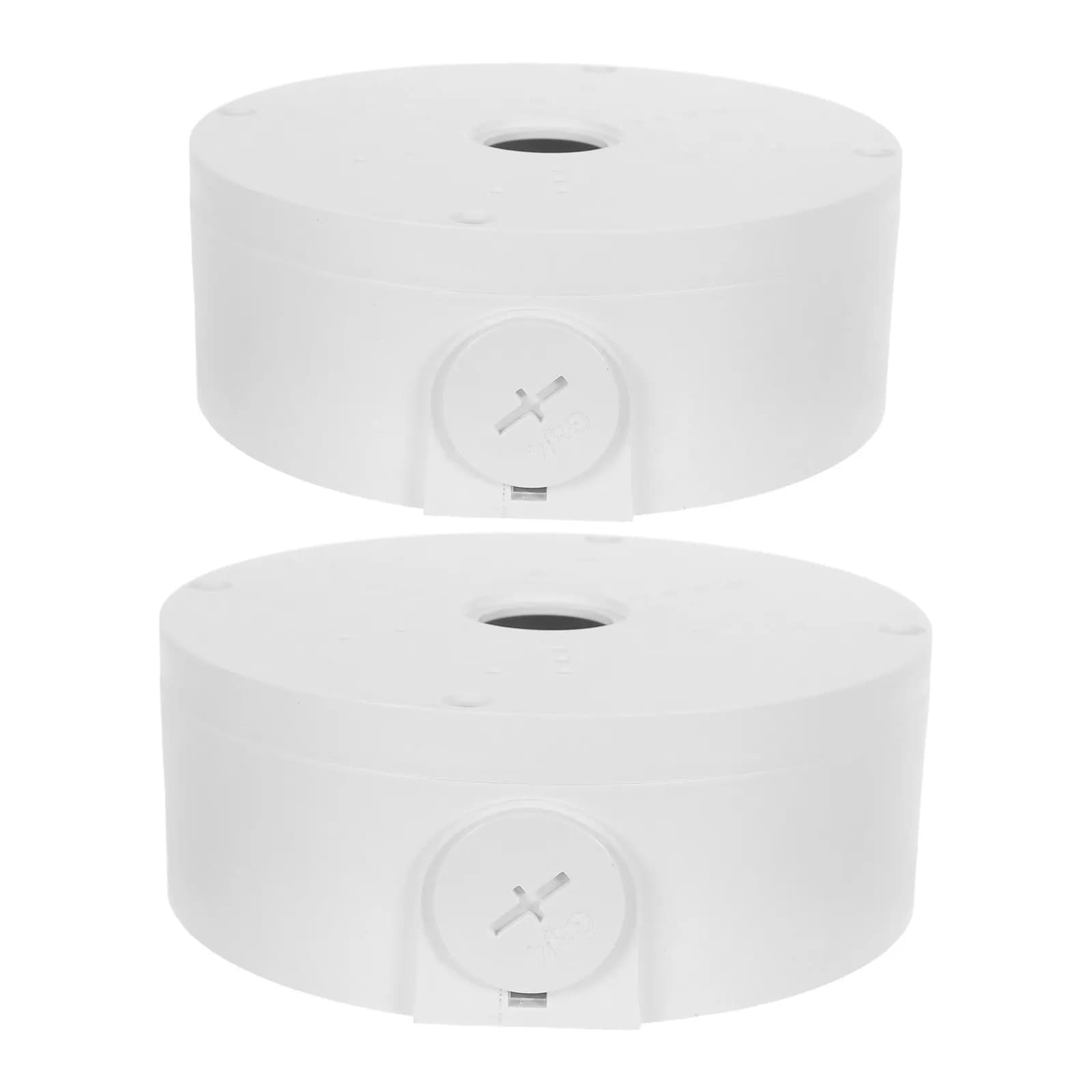 2Pcs Round Weatherproof Junction Box Outdoor Security Camera Mount Cable Organizer Waterproof Electronic Enclosure for Dome Ip