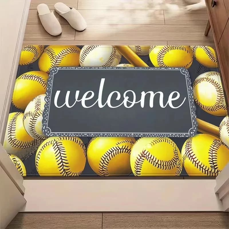 Black White Splash Ink Basketball Doormat Sport Graffiti Ball Print Non Slip Mat for Entryway Boys Bedroom Sports Room Decor Mat