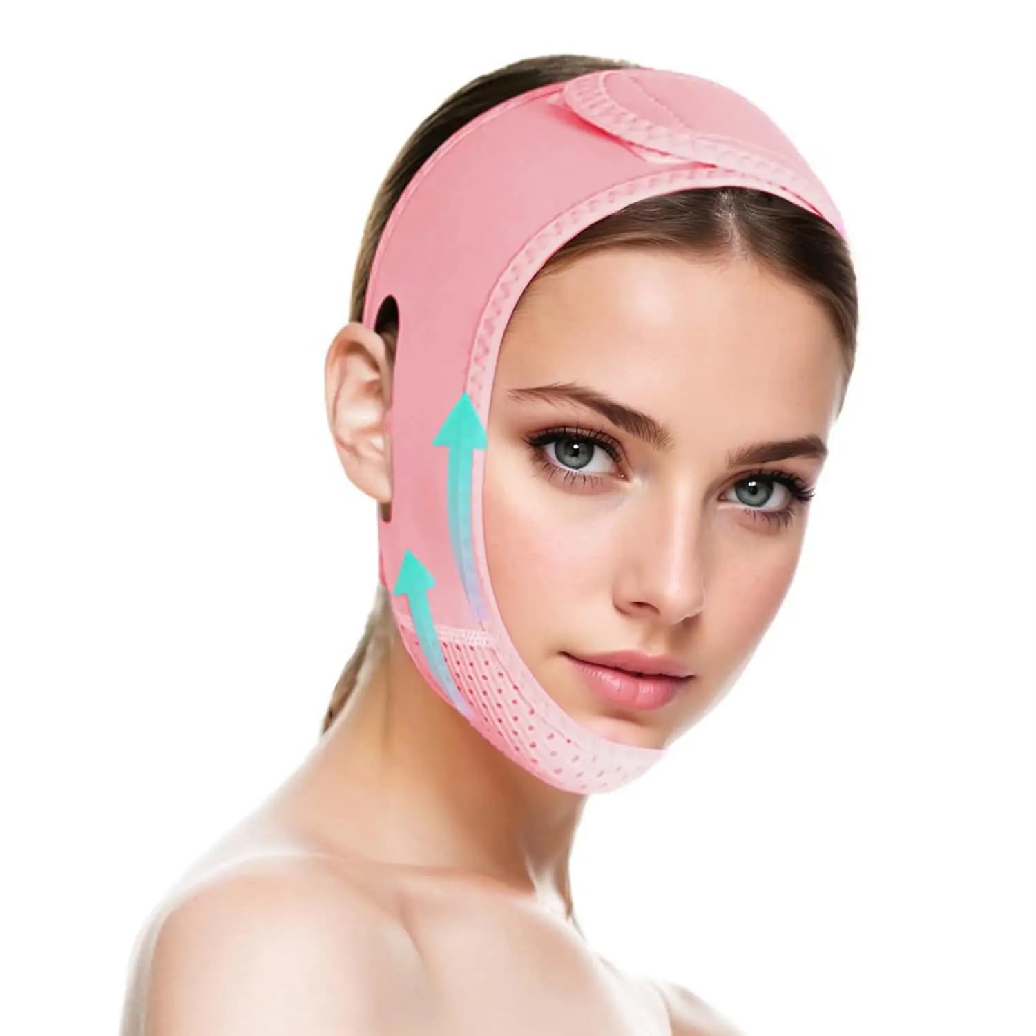 Reusable V Line Lifting Mask Chin Strap for Sleeping, V Line Lifting Mask for Women, Jaw Exerciser, Face Toning Belt, Pink