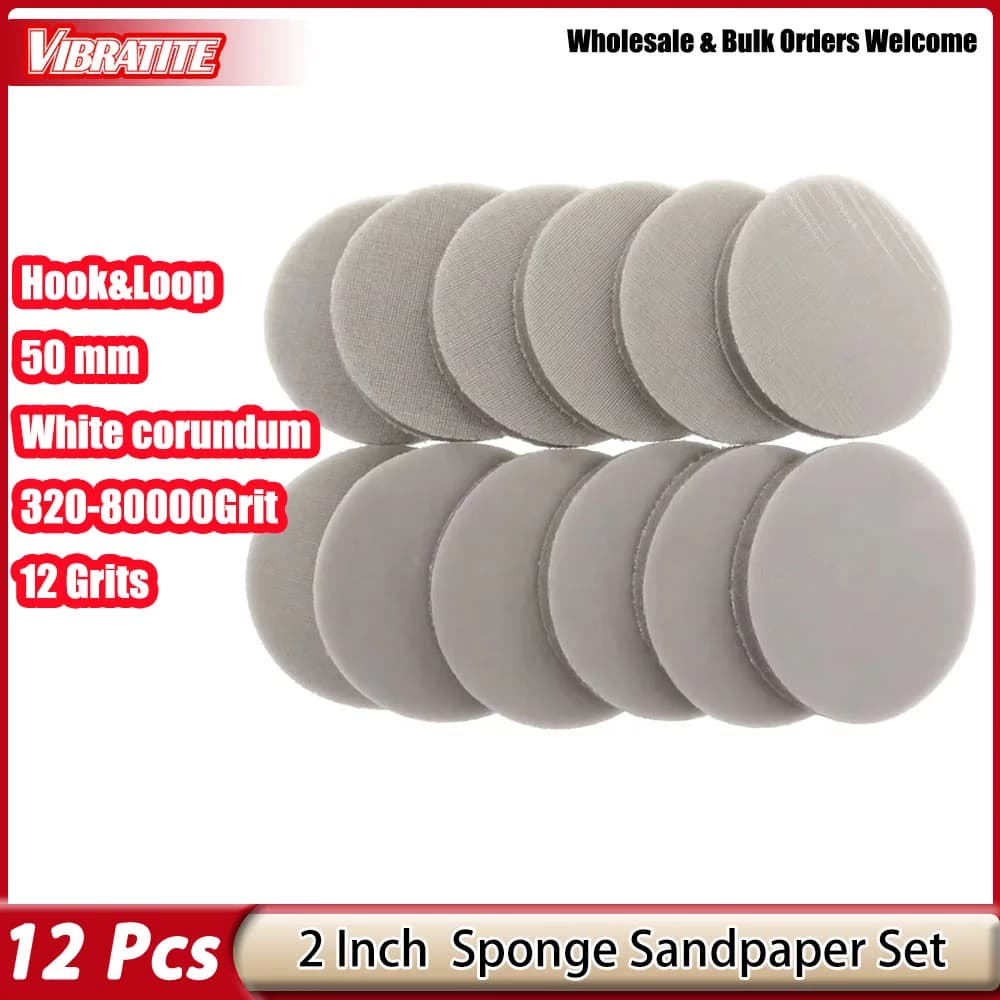 2 "50mm Trizact Disco Hookit Schiuma Disco Abrasivo Spugna Carta Vetrata Disco 320-8000 Grana Lucidatura Buffer Carta Abrasiva utensili