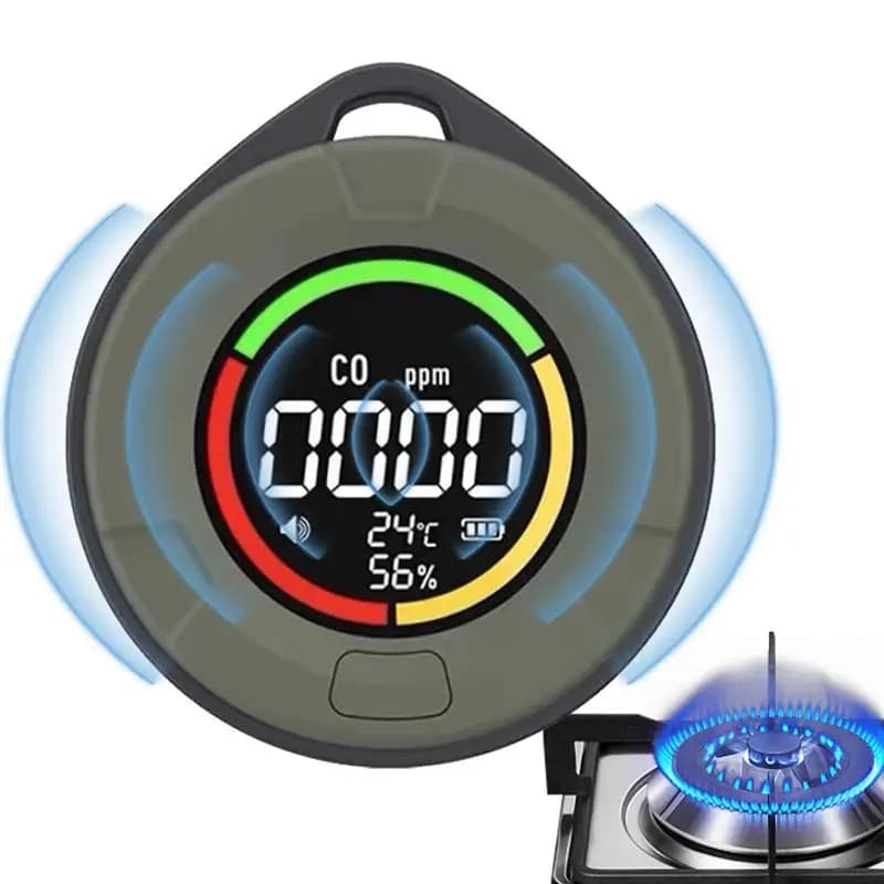 Rilevatore di monossido di carbonio Rilevazione accurata Display digitale a LED Allarme rilevatore di CO portatile da viaggio a batteria