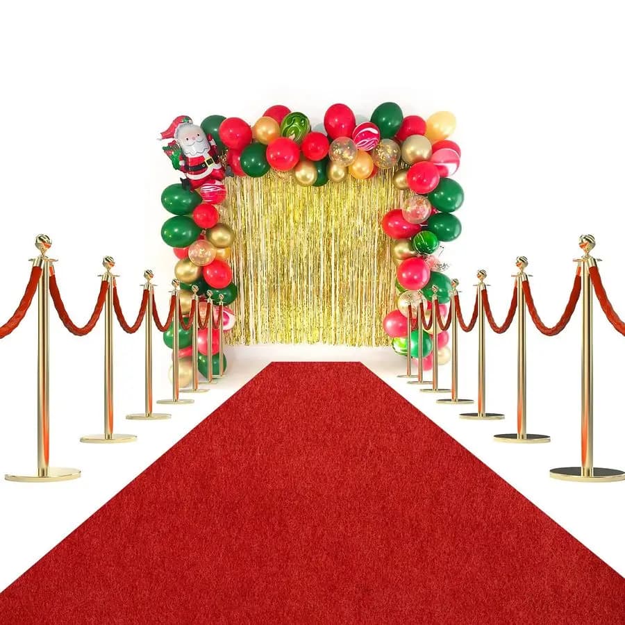 Carpet Runner Rug for Party and Event, NonSlip TPR Rubber Backed Aisle Runway red Rug for Step, Proposal amp Wedding Christmas T
