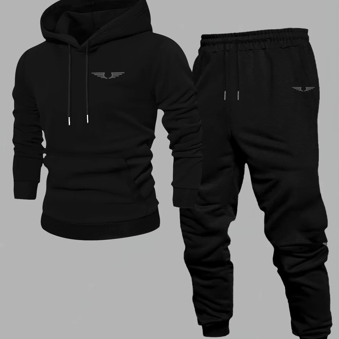 2026 Winter Luxury Oversized Pullover Hoodie Sets Fleece Men Women Hooded Tracksuit Casual Sweatshirt Sweatpants 2 Piece Set