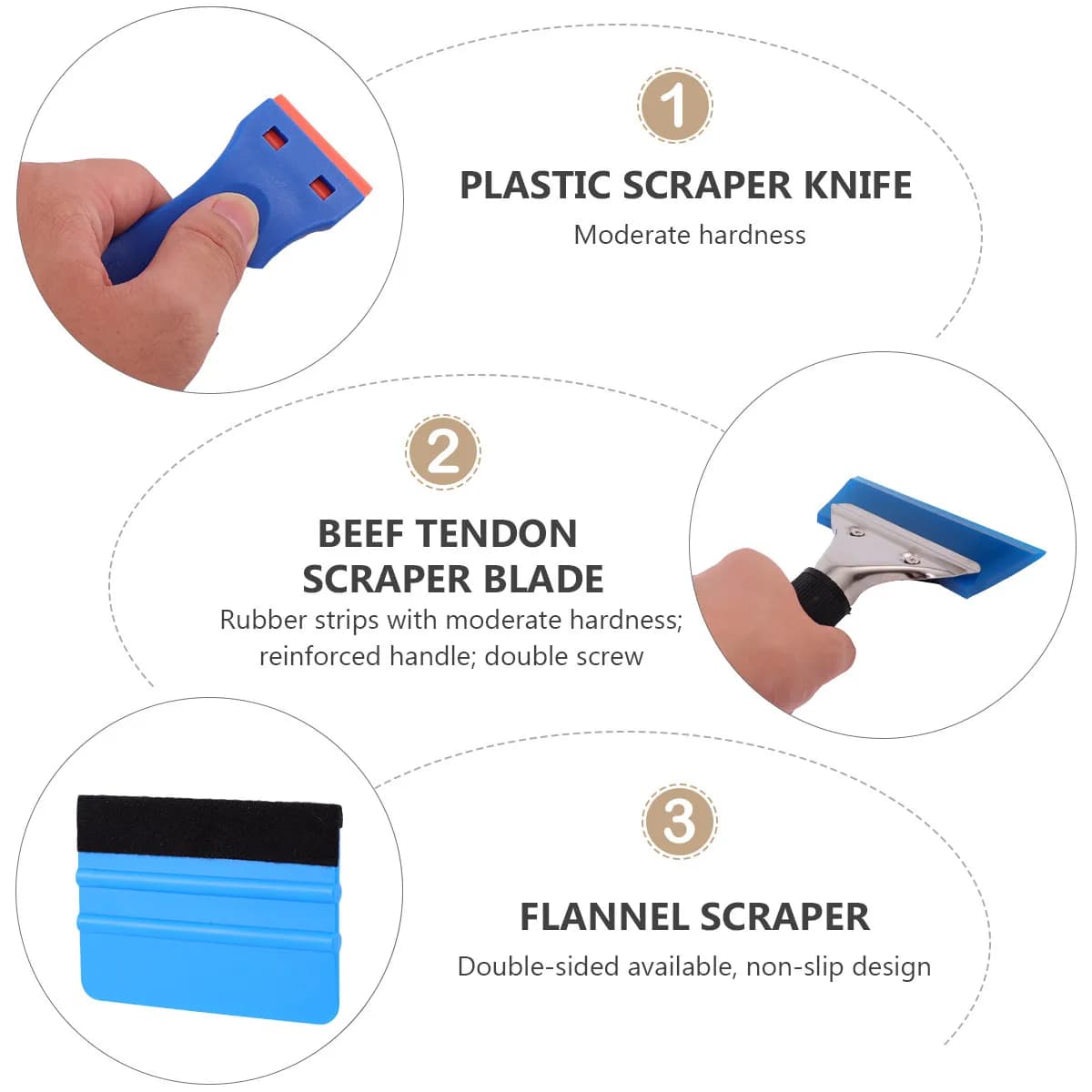 11pcs Window Tint Tool Kit Wrap Stickers Tools Set Auto Vinyl Tinting Squeegees Glass Film Cutter For Curved Corners With Metal