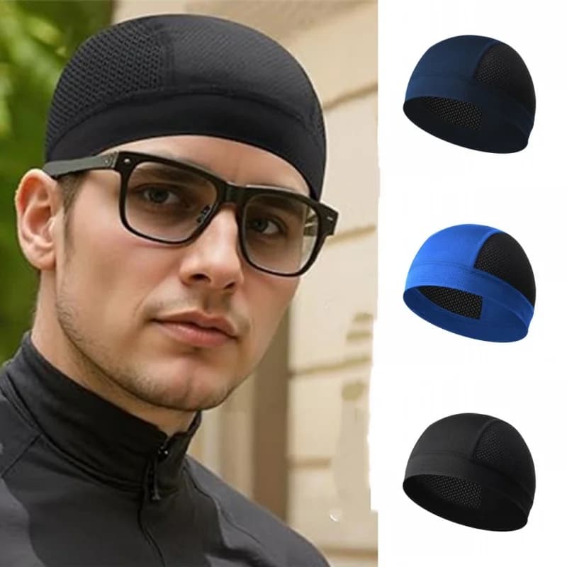 Berretto Estivo Traspirante in Rete ad Asciugatura Rapida, Sottocasco Assorbente per Ciclismo, Sciarpa per la Testa, Cappello Sportivo da Uomo per Escursionismo e Corsa