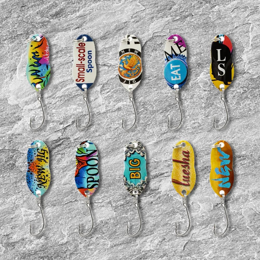 10 pz/scatola Spinner Bait Esche Artificiali Dure Wobblers da Pesca Regalo per Pescatori per la Pesca di Salmone, Luccio e Spigola
