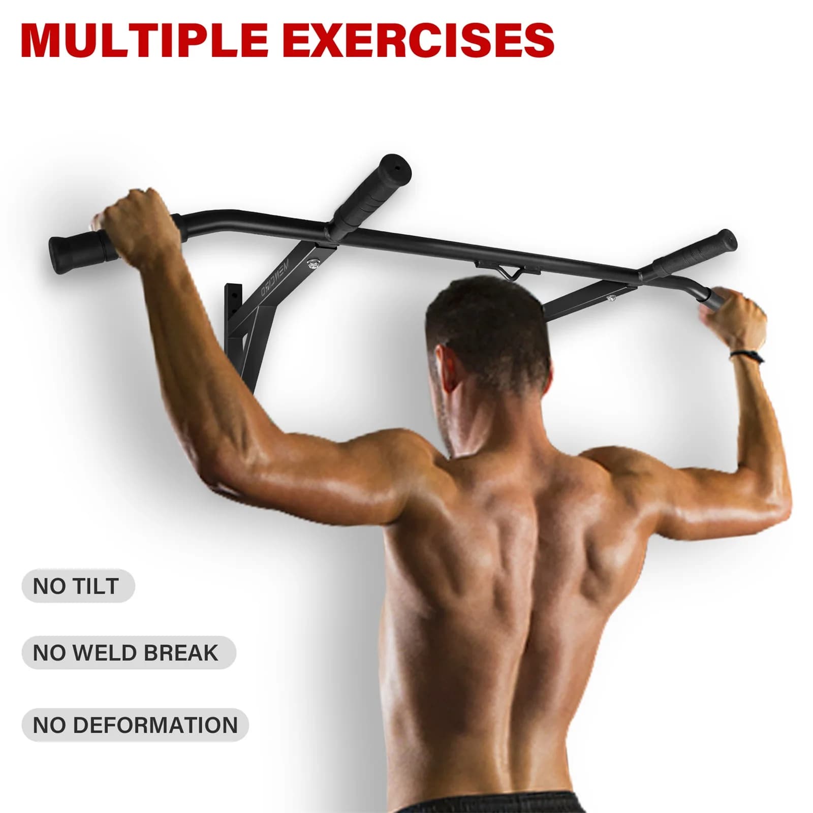 Traction bar with horizontal door Wall mounted metal fitness equipment for push-up and menton-up training exercises at home gym
