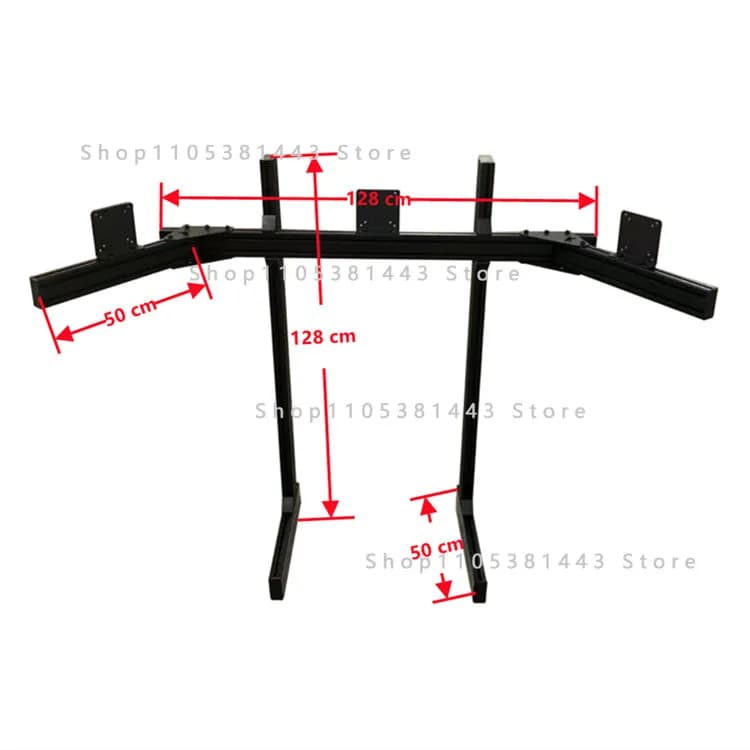 No Shake Standalone & Cockpit Mountable Quad Screen Mount, Fit Up To 32" Monitors 4080 Aluminum Sim Racing Triple Monitor Stand