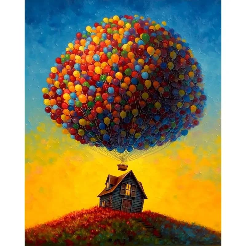 Paint By Numbers Acrylic paints Paintings On Number Hot Air Balloon Scenery Crafts Gift Arts and Crafts Diy Idea