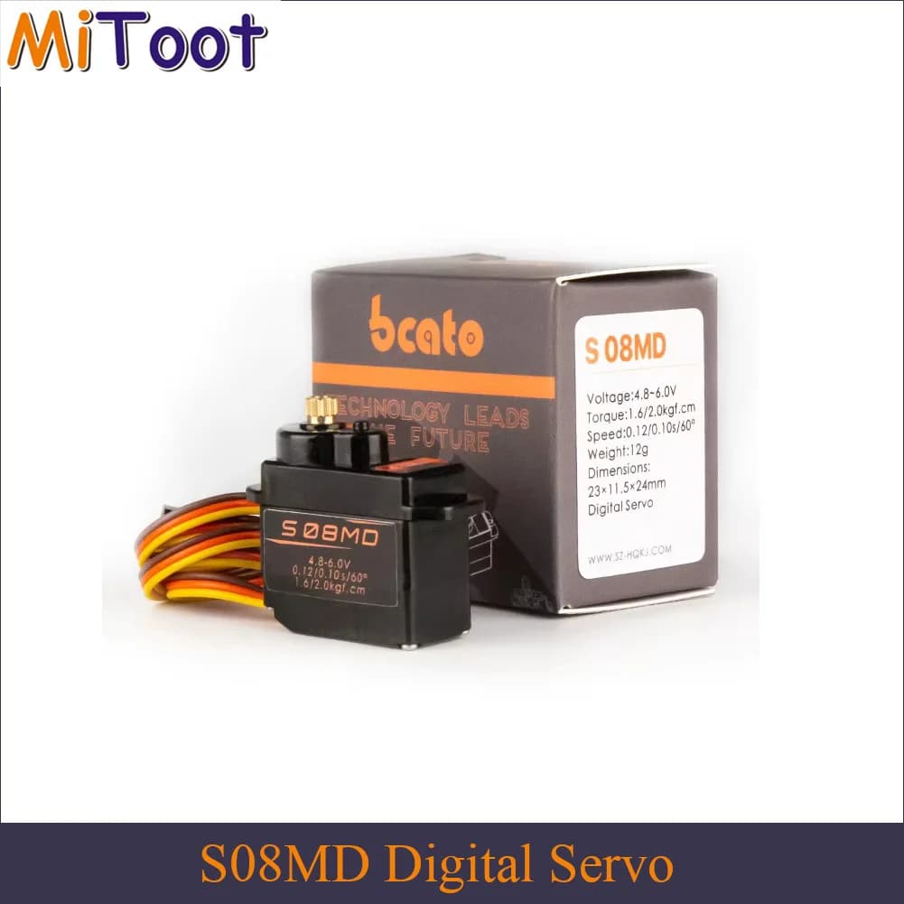 Bcato S08MD 12g Digital Servo High Torque 2.4kg Metal Gear Mini Servo for RC Helicopter Airplane FPV Drone Car