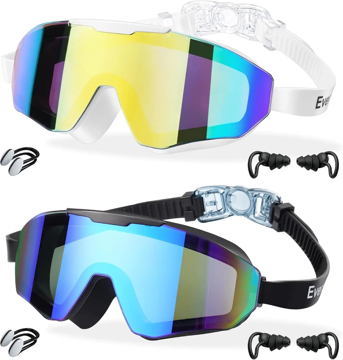 Pack of 2 swimming glasses for children from 8 to 16 years old with extra silicone layer, ideal for young and teen