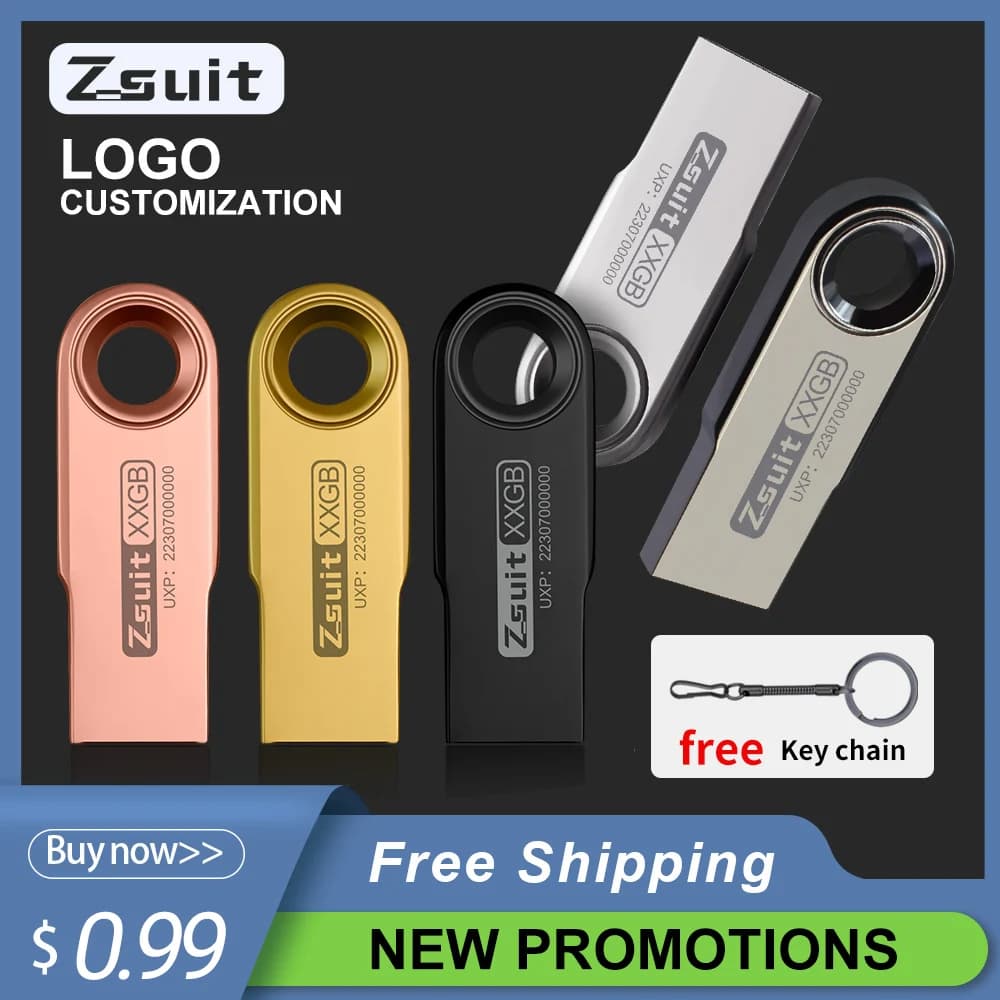 Chiavetta USB 1/10 pezzi Logo gratuito Chiavetta USB ad alta velocità Chiavetta USB 3.0/2.0 Chiavetta USB in metallo 128gbb Flash U-Disk Chiave regalo