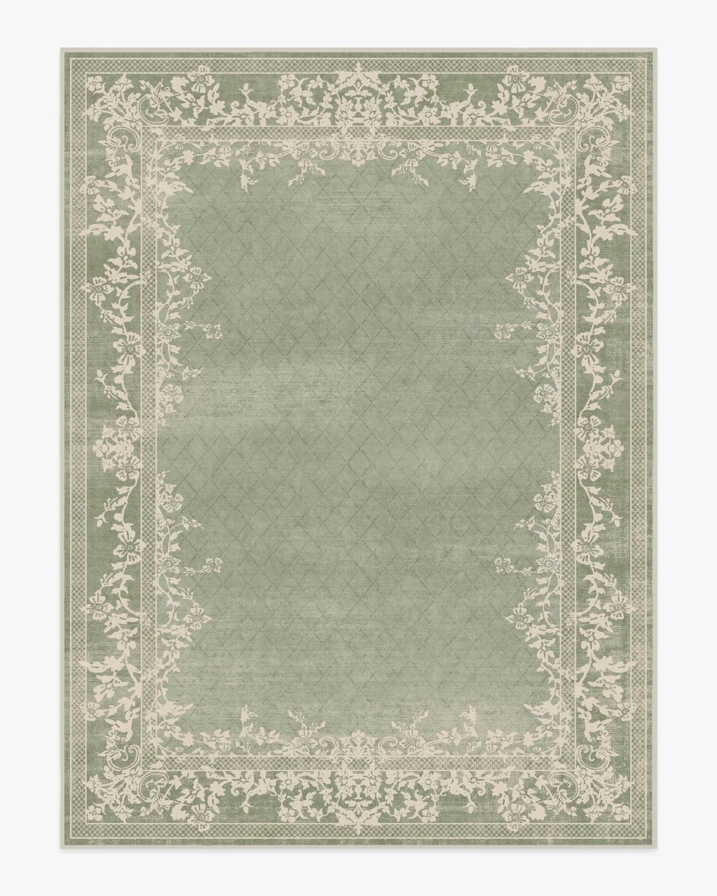 Juliet Sage Green Carpet Stylish carpet inspired by regency Decorative bedroom carpet in European farm style Large non-slip carpet