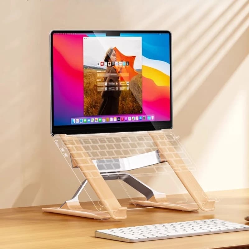 Supporto per laptop in lega di alluminio Supporto ergonomico regolabile Supporto per tastiera con ventilazione di raffreddamento Accessori per spazio di lavoro per ufficio