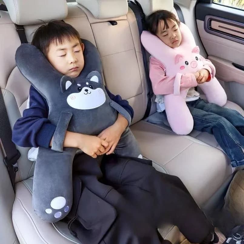 Car Neck Pillow with Seat Belt Safety Sleep Kids Aid Prevent Leaning Head Back Seat Sleeping Comfort During Long Distance Travel