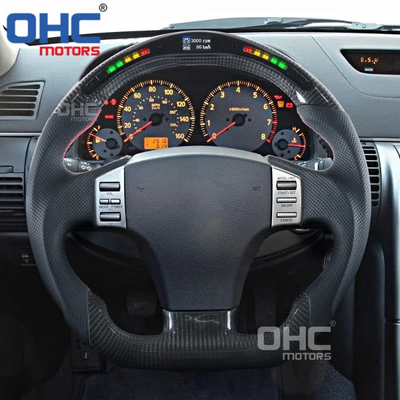 For Infiniti G35 INFINITI racing car LED carbon fiber steering wheel titanium plate