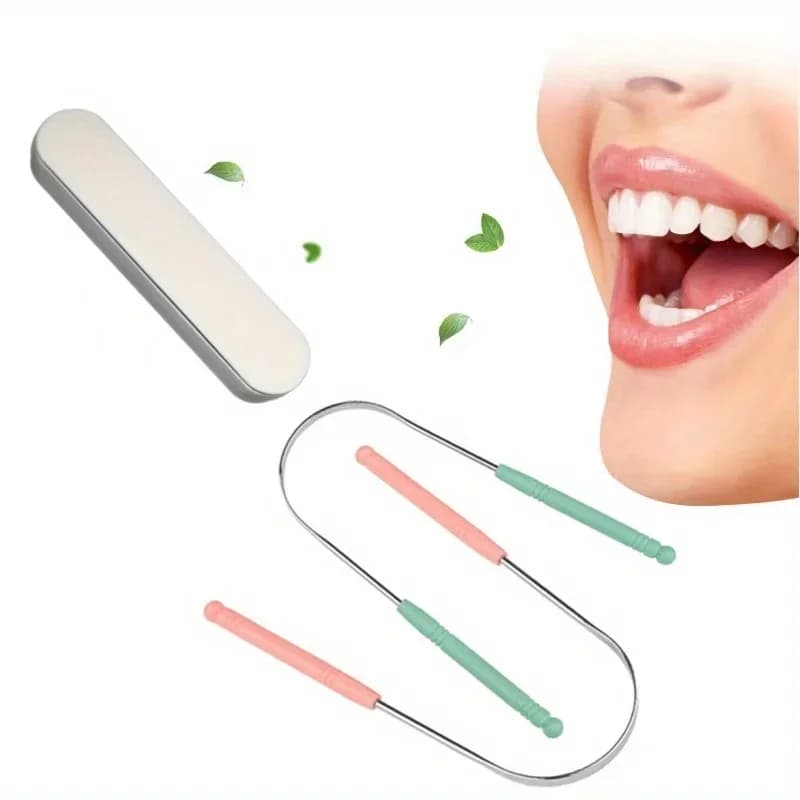 Stainless Steel Tongue Scraper With Box Tongue Coated Cleaner Brush Keep Fresh Breath Toothbrush Oral Hygiene Care Cleaning Tool
