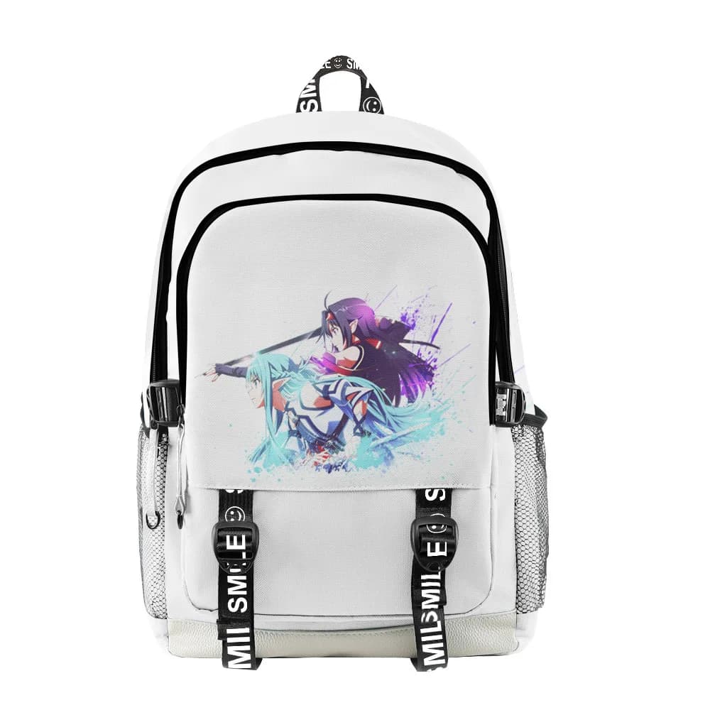Borse da scuola classiche per studenti di Sword Art Online, zaini da viaggio multifunzione unisex con stampa 3D Oxford, impermeabili, per notebook
