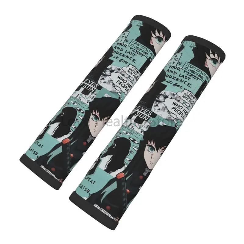 Cute Anime Muichiro Tokito Print Covers Safety Belt for Car Safety Belt Protector Pack of 2 Belt Covers for Safety Belt