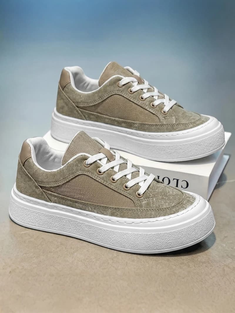 Men's Summer Breathable Canvas Casual Sports Shoes Thick Bottom Anti-slip Wear-resistant Fashionable Sneakers