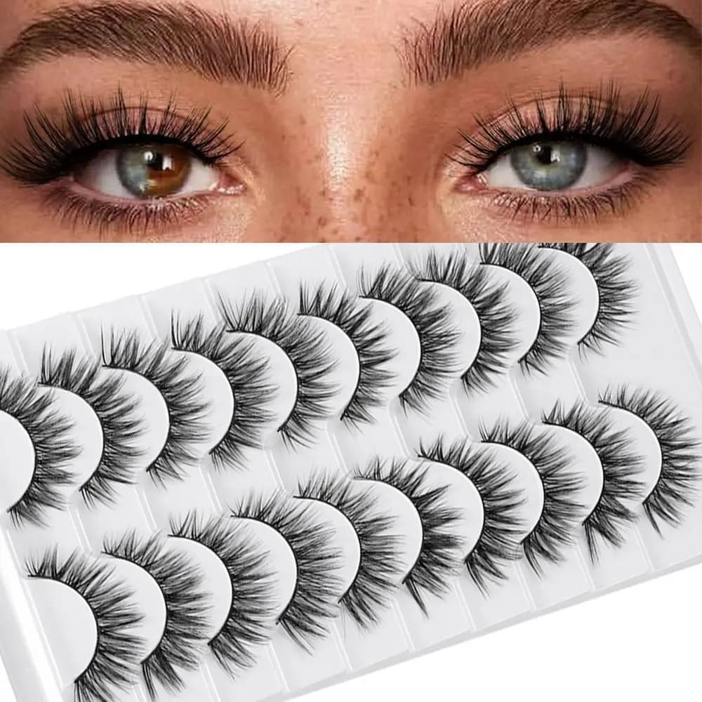 Ciglia Finte a Striscia Intera, Naturali e Lunghe, Fatte a Mano, 3D in Finto Visone, Cruelty-Free, Extension Ciglia