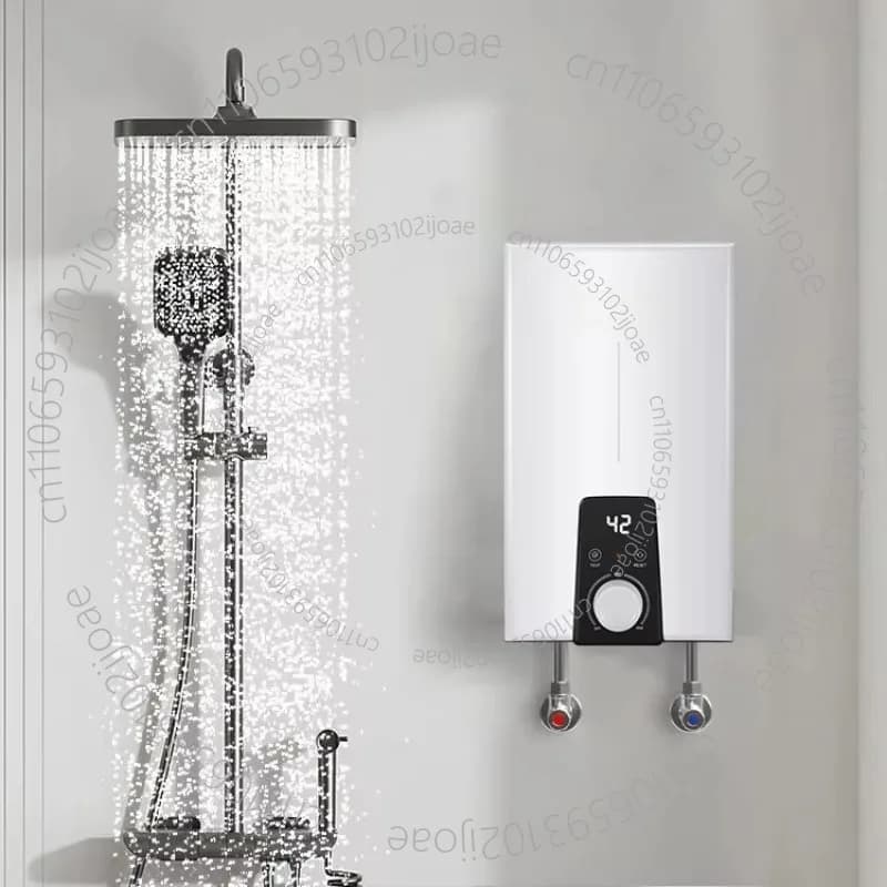 Scaldabagno elettrico istantaneo per bagno intelligente a parete a temperatura costante controllato da 3,5 kW 220 V senza spina