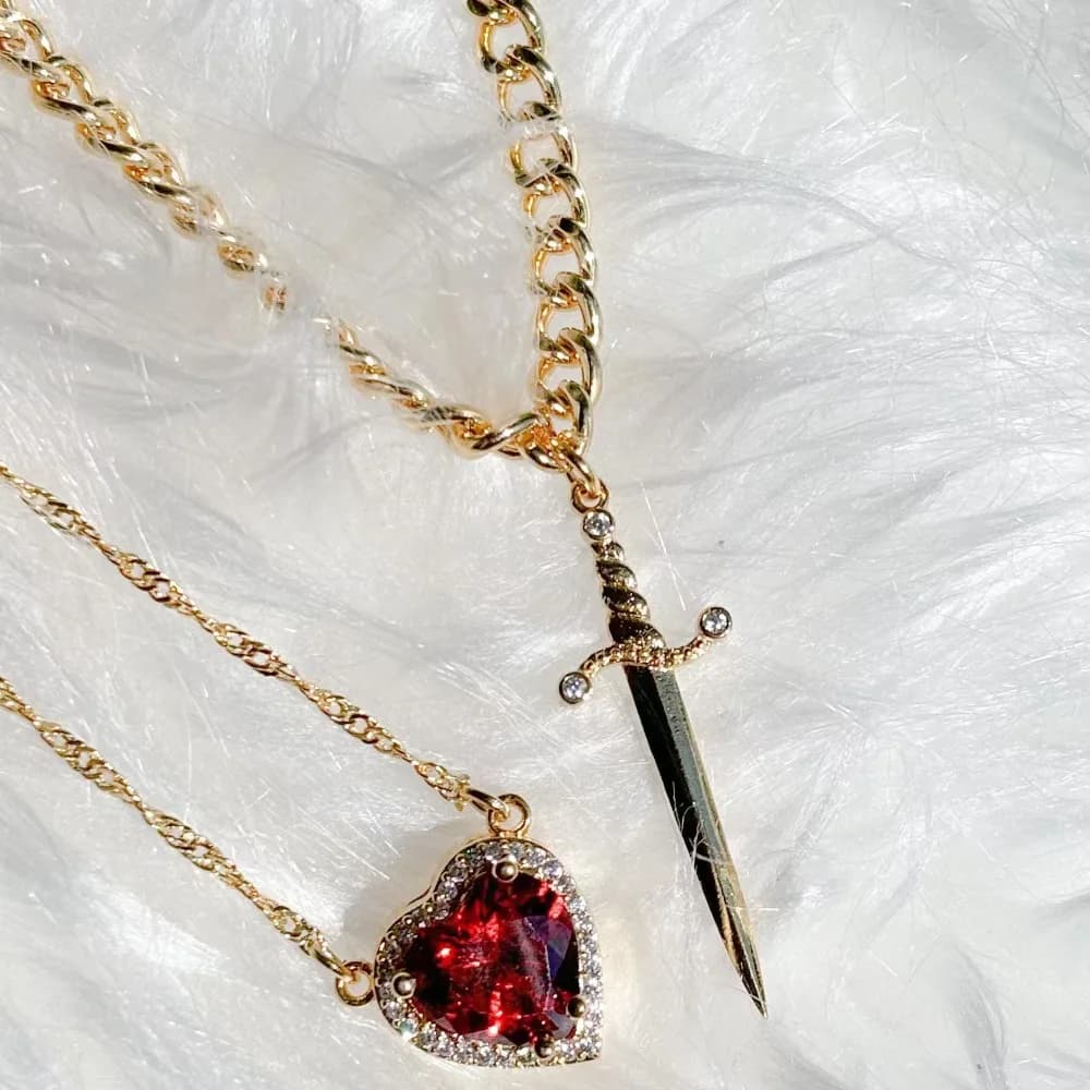 Creativo una freccia cuore piercing coppia ciondolo set amore collana pendente per le donne regali di gioielli romantici